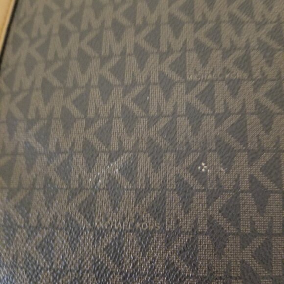 Michael Kors Signature MK Brown & Tan Large Tote Purse - Picture 9 of 14